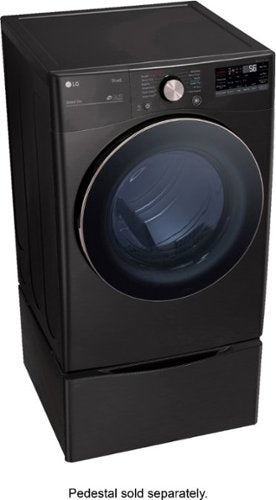 LG - 7.4 Cu. Ft. Stackable Smart Gas Dryer with Steam and Built-In Intelligence - Black Steel