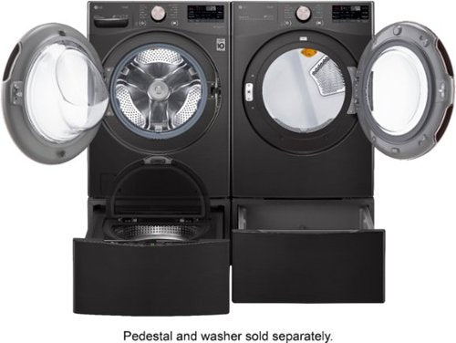 LG - 7.4 Cu. Ft. Stackable Smart Gas Dryer with Steam and Built-In Intelligence - Black Steel