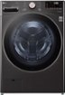 LG - 4.5 Cu. Ft. High-Efficiency Stackable Smart Front Load Washer with Steam and Built-In Intelligence - Black Steel