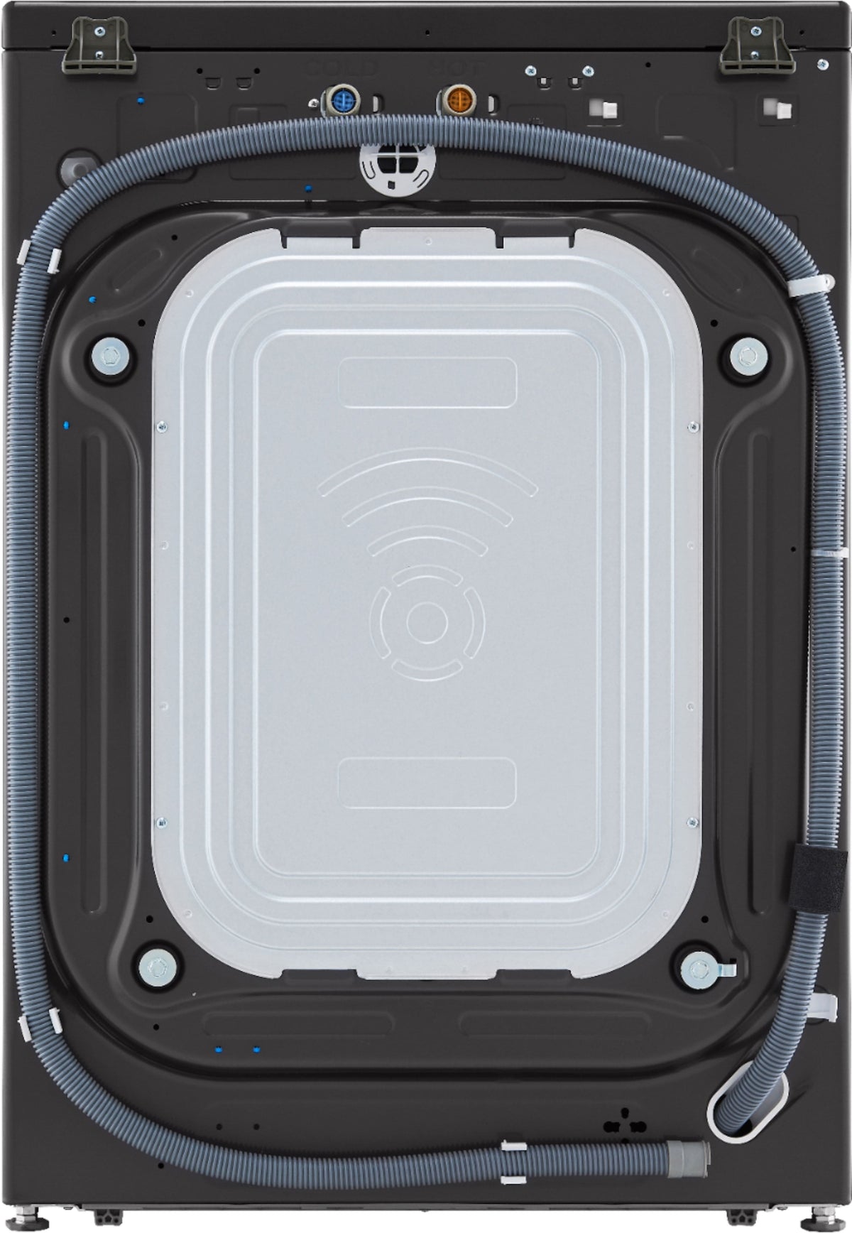 LG - 4.5 Cu. Ft. High-Efficiency Stackable Smart Front Load Washer with Steam and Built-In Intelligence - Black Steel