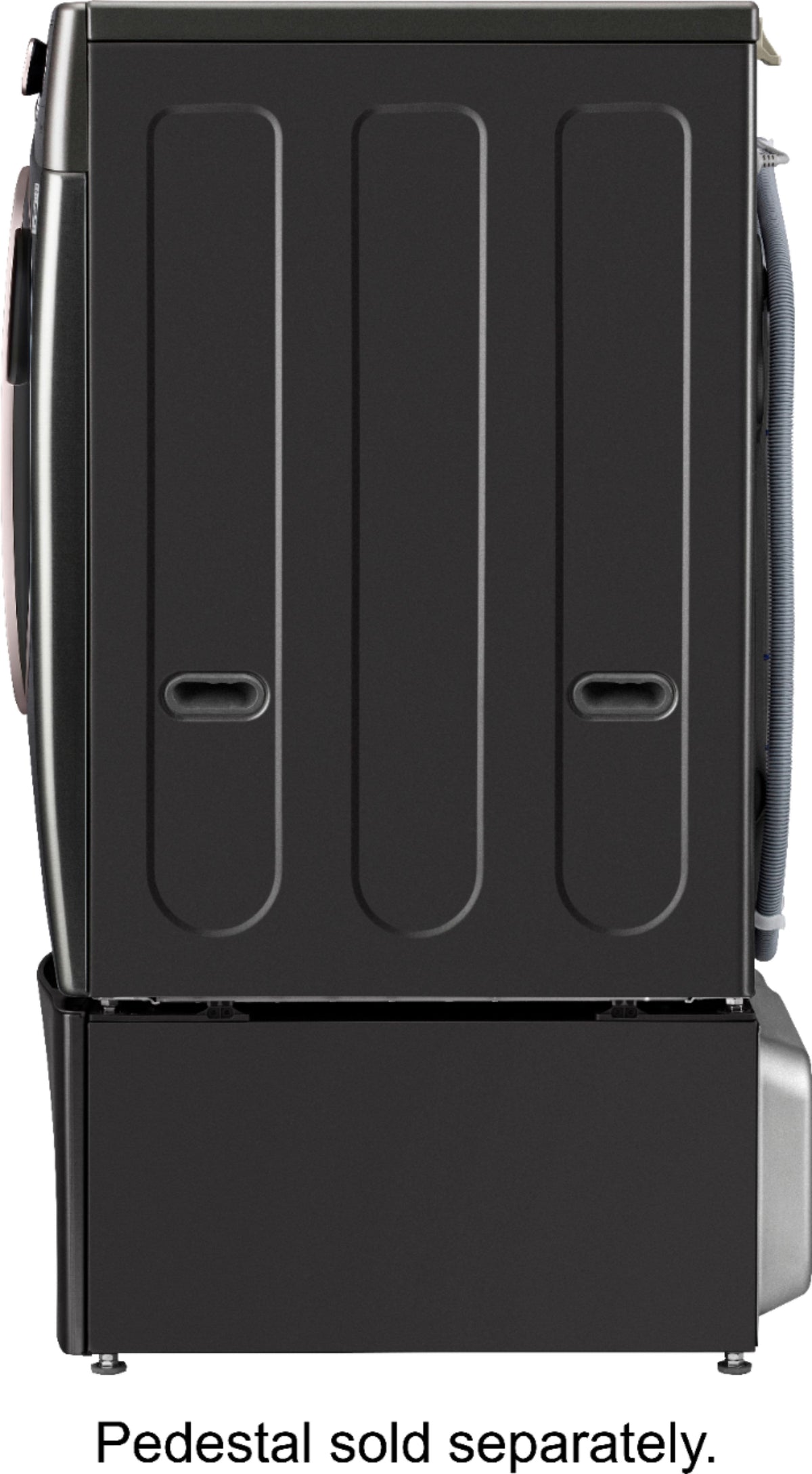 LG - 4.5 Cu. Ft. High-Efficiency Stackable Smart Front Load Washer with Steam and Built-In Intelligence - Black Steel