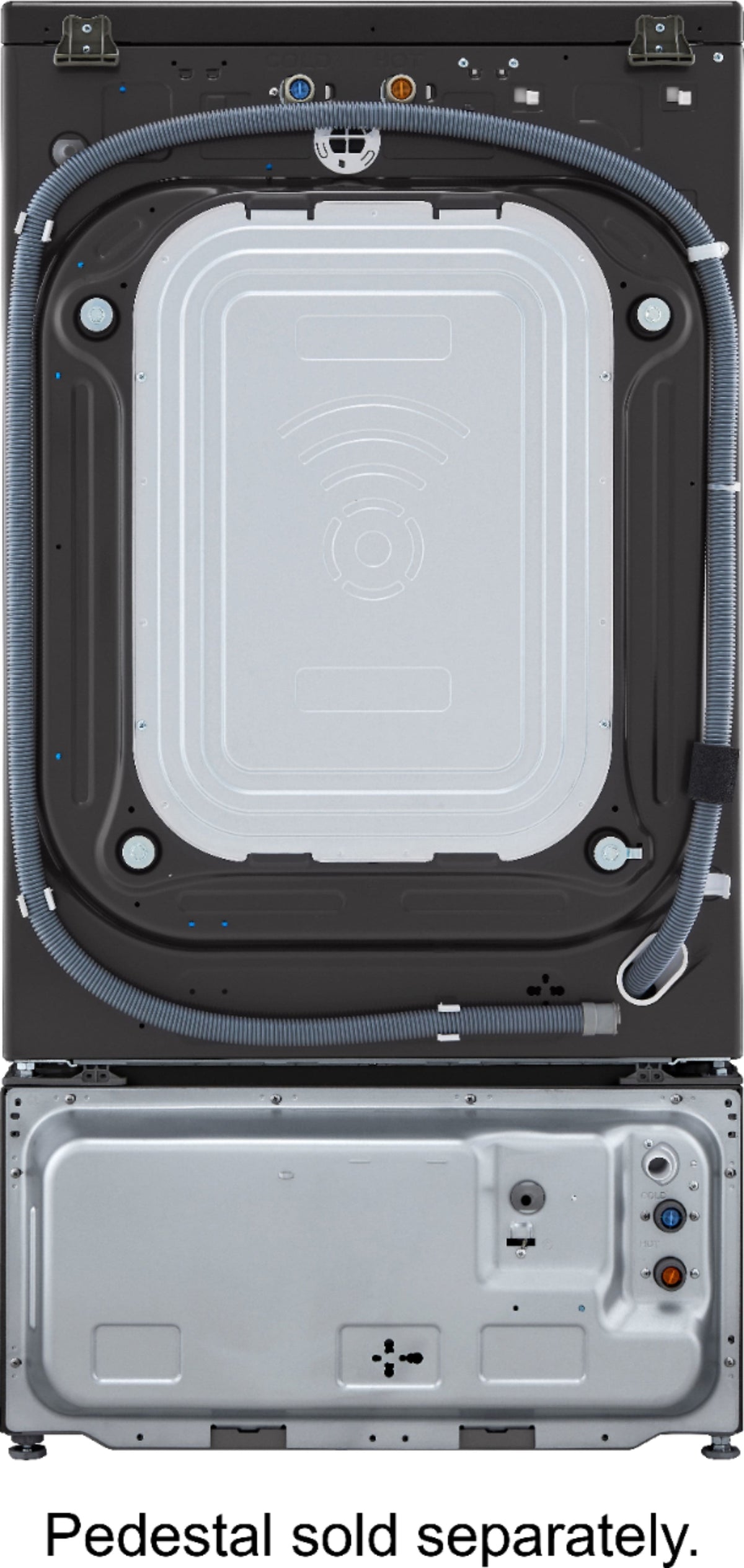 LG - 4.5 Cu. Ft. High-Efficiency Stackable Smart Front Load Washer with Steam and Built-In Intelligence - Black Steel