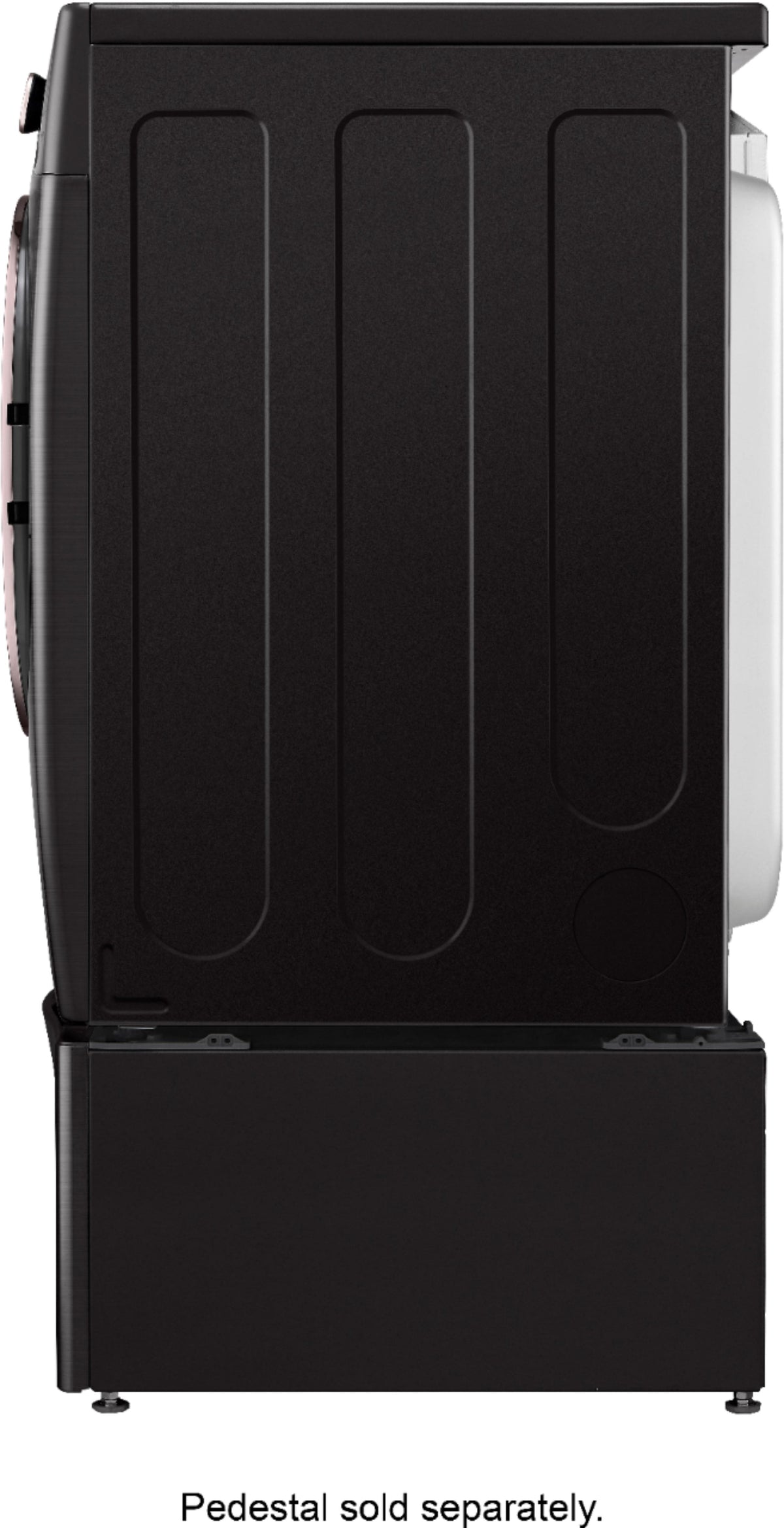 LG - 4.5 Cu. Ft. High-Efficiency Stackable Smart Front Load Washer with Steam and Built-In Intelligence - Black Steel