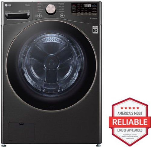 LG - 4.5 Cu. Ft. High-Efficiency Stackable Smart Front Load Washer with Steam and Built-In Intelligence - Black Steel