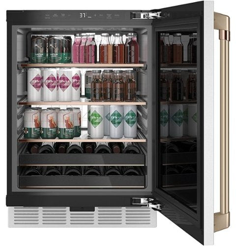 Café - 14-Bottle 126-Can Built-In Beverage Cooler with Wi-Fi - Matte White