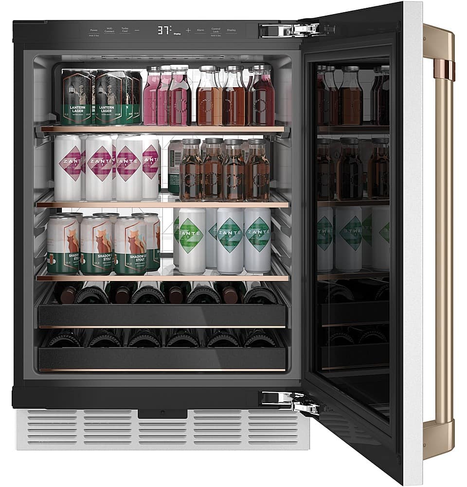 Café - 14-Bottle 126-Can Built-In Beverage Cooler with Wi-Fi - Matte White