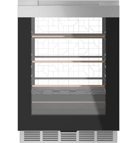 Café - 14-Bottle 126-Can Built-In Beverage Cooler with Wi-Fi - Platinum Glass