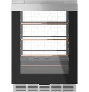 Café - 14-Bottle 126-Can Built-In Beverage Cooler with Wi-Fi - Platinum Glass