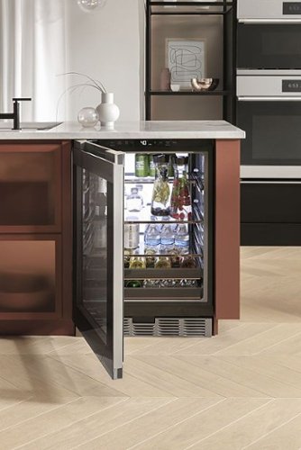 Café - 14-Bottle 126-Can Built-In Beverage Cooler with Wi-Fi - Platinum Glass