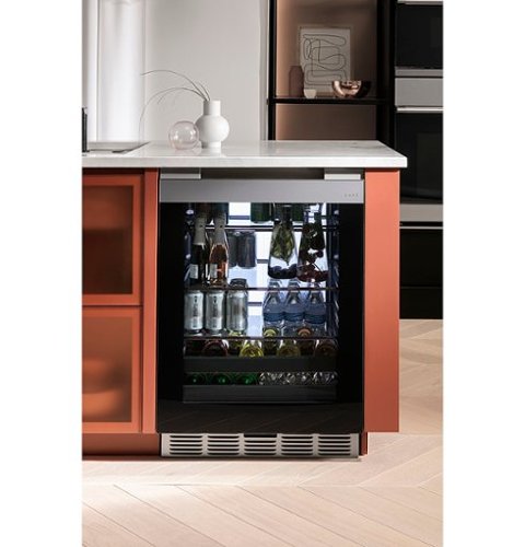 Café - 14-Bottle 126-Can Built-In Beverage Cooler with Wi-Fi - Platinum Glass