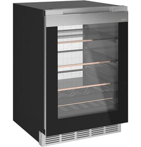 Café - 14-Bottle 126-Can Built-In Beverage Cooler with Wi-Fi - Platinum Glass