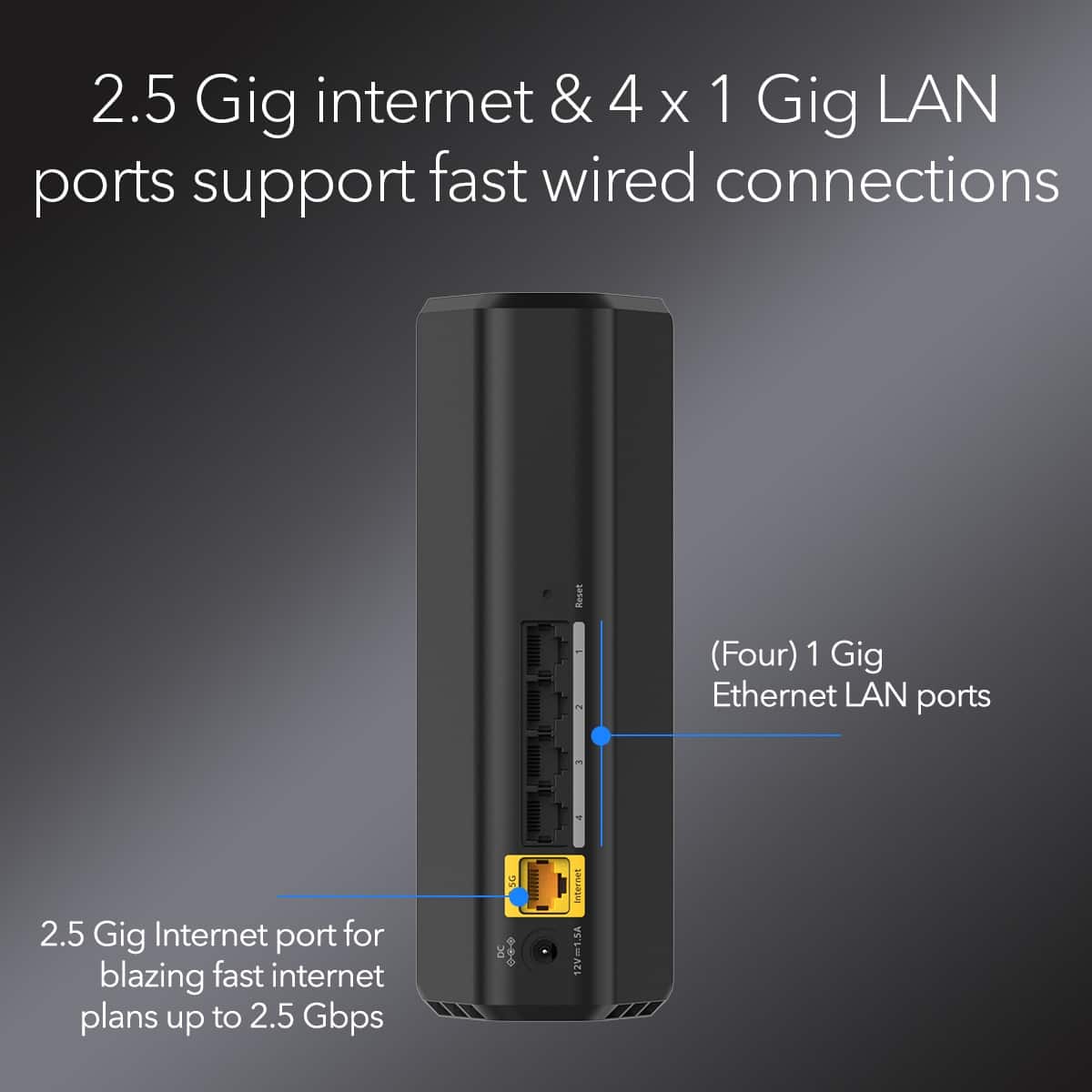 NETGEAR - Nighthawk WiFi 7 Router RS100, 3.6 Gbps, Up to 2,000 sq ft, 50 Devices - Black