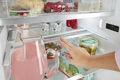 Whirlpool - 24 in. Wide 11.6 cu. ft. Top-Freezer Counter-Depth Refrigerator with Infinity Slide Shelf - Black
