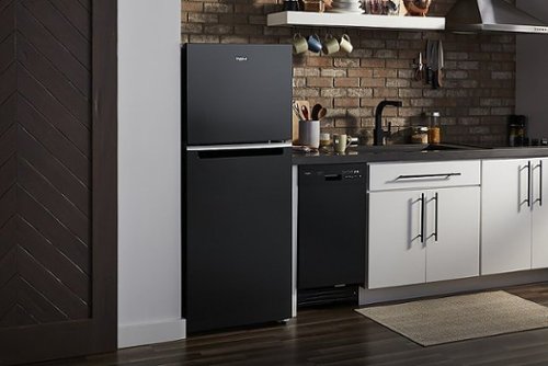 Whirlpool - 24 in. Wide 11.6 cu. ft. Top-Freezer Counter-Depth Refrigerator with Infinity Slide Shelf - Black