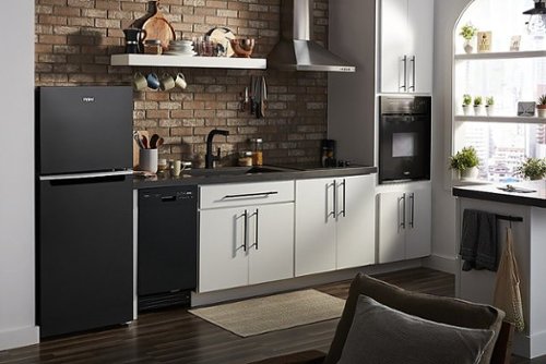 Whirlpool - 24 in. Wide 11.6 cu. ft. Top-Freezer Counter-Depth Refrigerator with Infinity Slide Shelf - Black