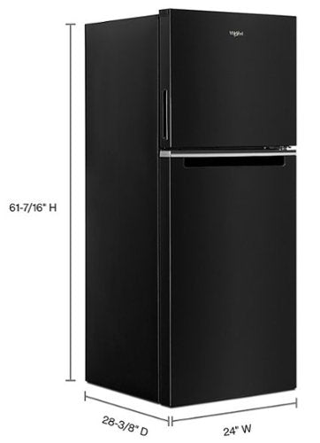 Whirlpool - 24 in. Wide 11.6 cu. ft. Top-Freezer Counter-Depth Refrigerator with Infinity Slide Shelf - Black