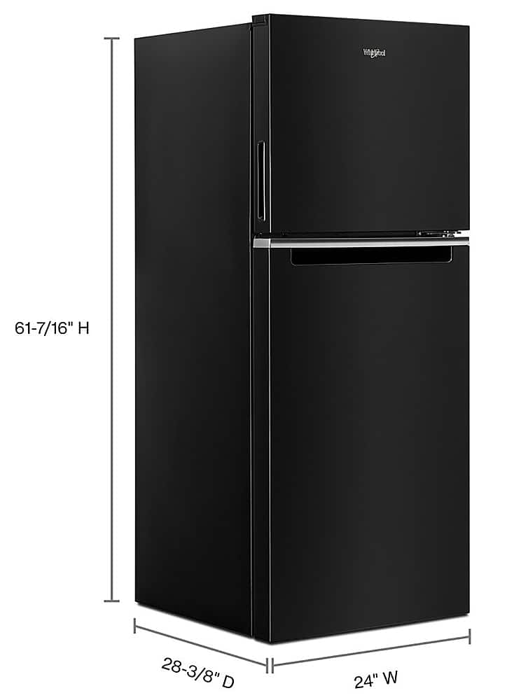 Whirlpool - 24 in. Wide 11.6 cu. ft. Top-Freezer Counter-Depth Refrigerator with Infinity Slide Shelf - Black