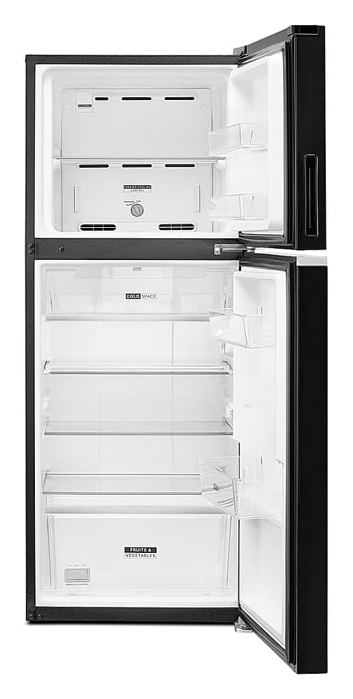 Whirlpool - 24 in. Wide 11.6 cu. ft. Top-Freezer Counter-Depth Refrigerator with Infinity Slide Shelf - Black