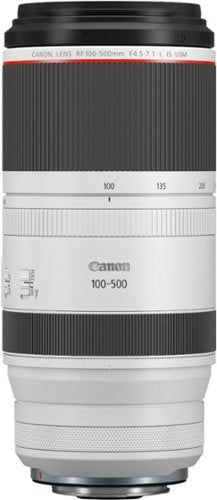 Canon - RF100-500mm F4.5-7.1 L IS USM Telephoto Zoom Lens for EOS R-Series Cameras - White