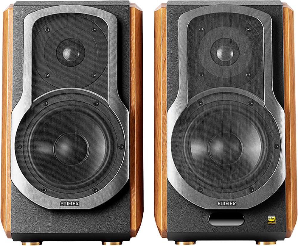 Edifier - S1000MKII Audiophile Active Bookshelf 2.0 Speakers, Computer Speakers - 120W Optical Input - Bluetooth 5.0 HD - Wood/Black