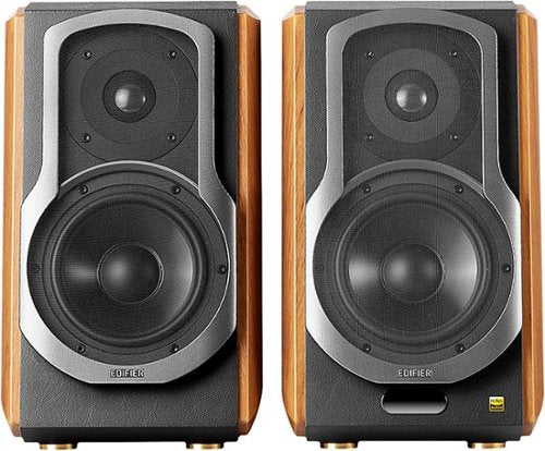 Edifier - S1000MKII Audiophile Active Bookshelf 2.0 Speakers, Computer Speakers - 120W Optical Input - Bluetooth 5.0 HD - Wood/Black
