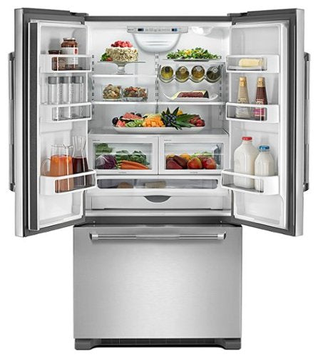 JennAir - 36 in. Wide RISE 21.9 Cu. Ft. French Door Counter-Depth Refrigerator with TriSensor Climate Control - Stainless Steel