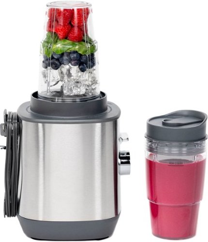 GE - 5-Speed 64-Oz. Blender with Blender Cups - Stainless Steel