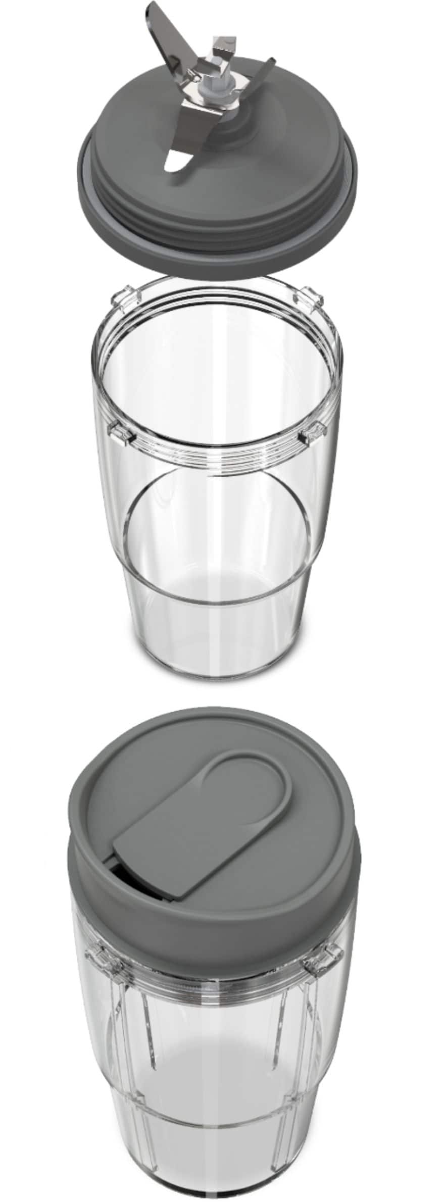 GE - 5-Speed 64-Oz. Blender with Blender Cups - Stainless Steel
