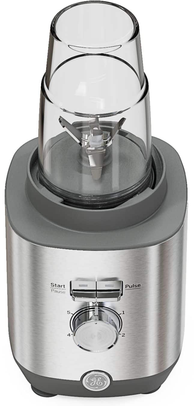 GE - 5-Speed 64-Oz. Blender with Blender Cups - Stainless Steel