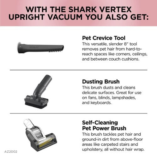 Shark - Vertex DuoClean PowerFin Upright Vacuum with Powered Lift-Away and Self-Cleaning Brushroll - Rose Gold