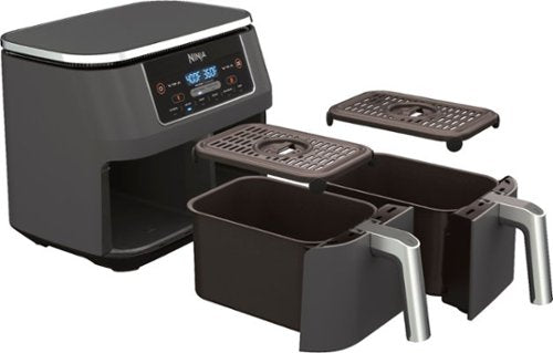 Ninja - Foodi 6-in-1 8-qt. 2-Basket Air Fryer with DualZone Technology & Air Fry, Roast, Broil, Bake, Reheat & Dehydrate - Dark Gray