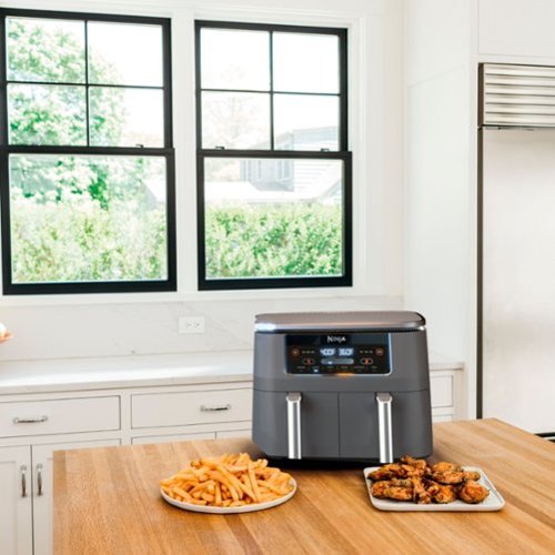 Ninja - Foodi 6-in-1 8-qt. 2-Basket Air Fryer with DualZone Technology & Air Fry, Roast, Broil, Bake, Reheat & Dehydrate - Dark Gray