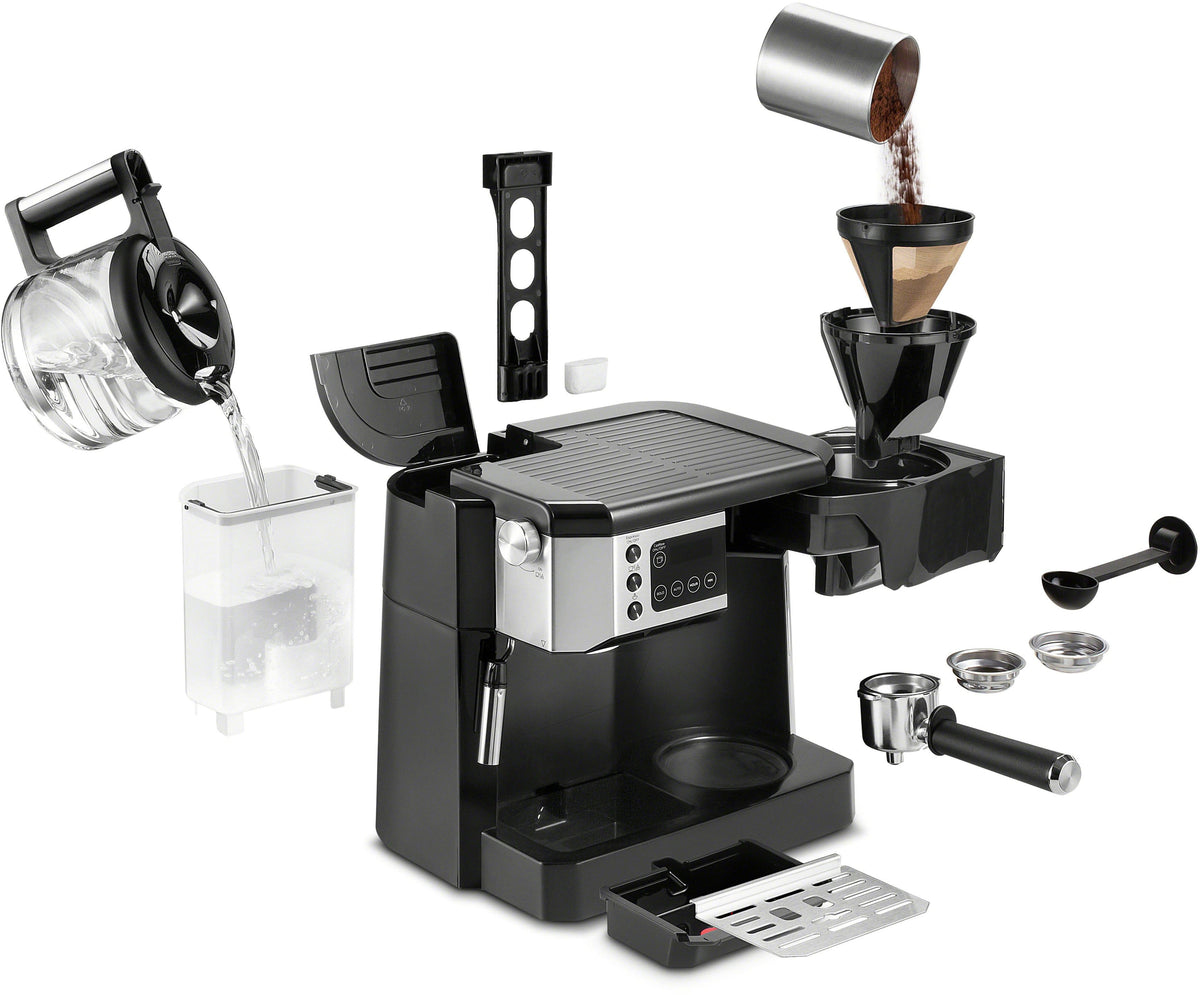 De'Longhi - Digital All-in-One Combination Coffee and Espresso Machine - Black and Stainless Steel