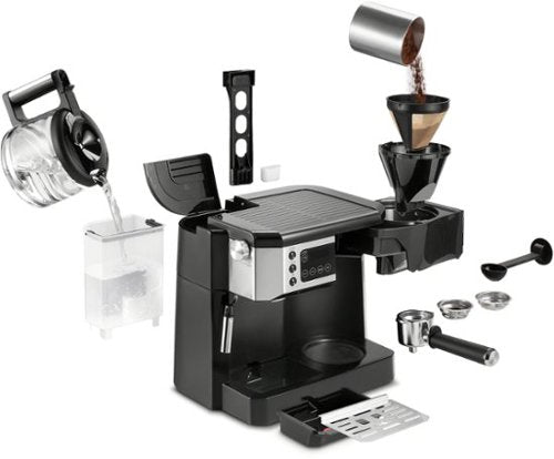 De'Longhi - Digital All-in-One Combination Coffee and Espresso Machine - Black and Stainless Steel