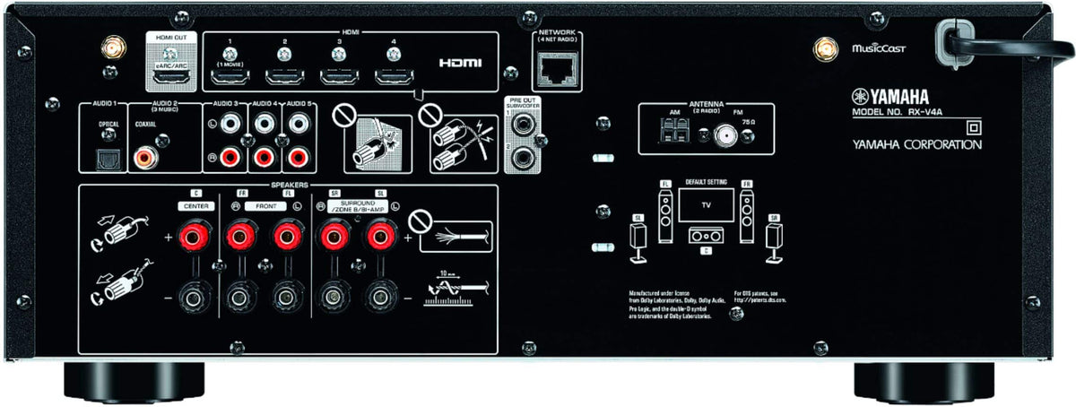 Yamaha - RX-V4A 5.2-channel AV Receiver with 8K HDMI and MusicCast - Black