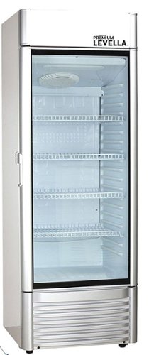 Premium Levella - 23 in. Wide 9 cu. ft. 1-Door Commercial Merchandiser Refrigerator Glass-Door Beverage Display Cooler - Silver