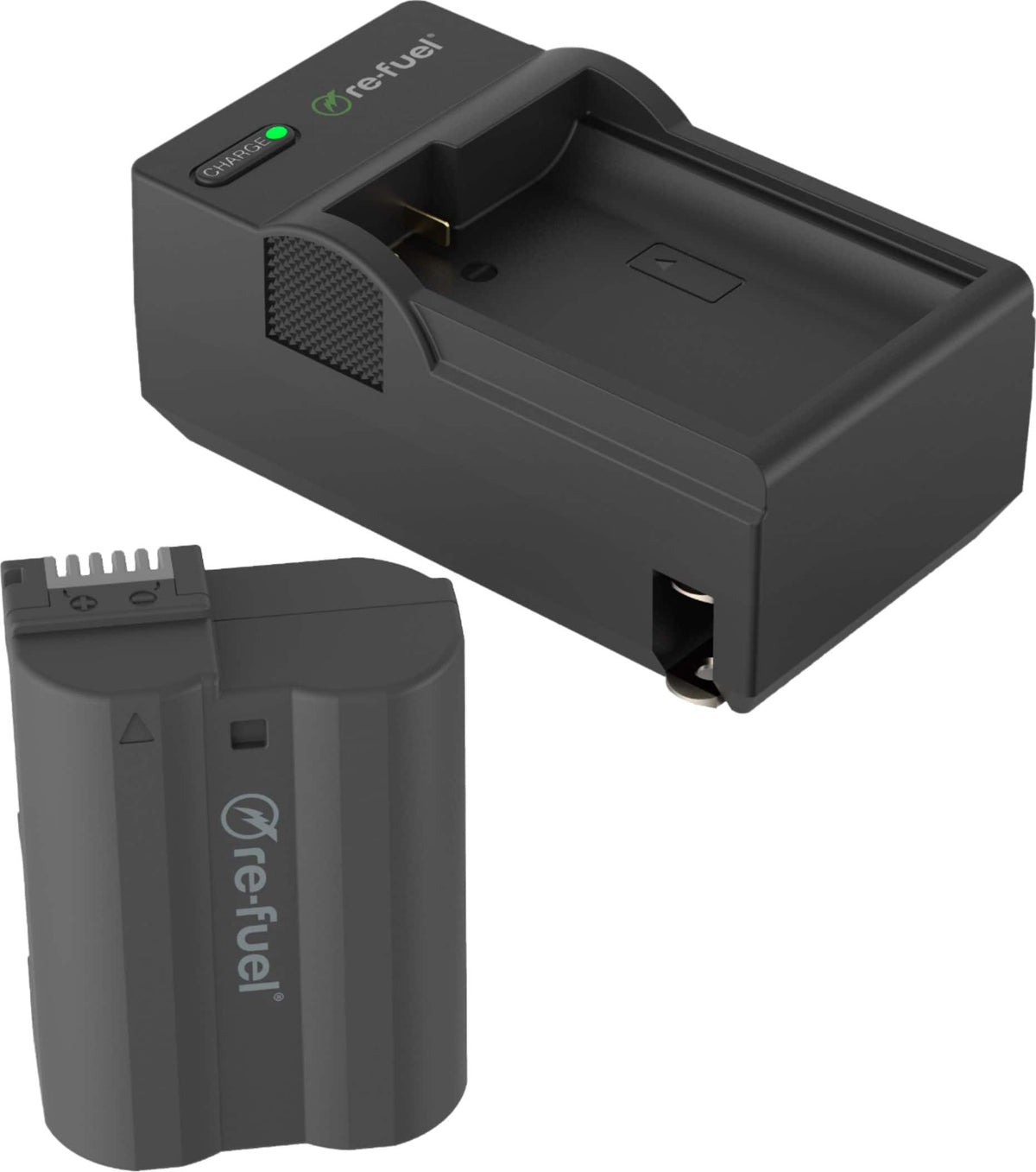 Digipower - Digital camera battery & charger kit, replacement for Nikon EN-EL15 battery and OEM charger - Black