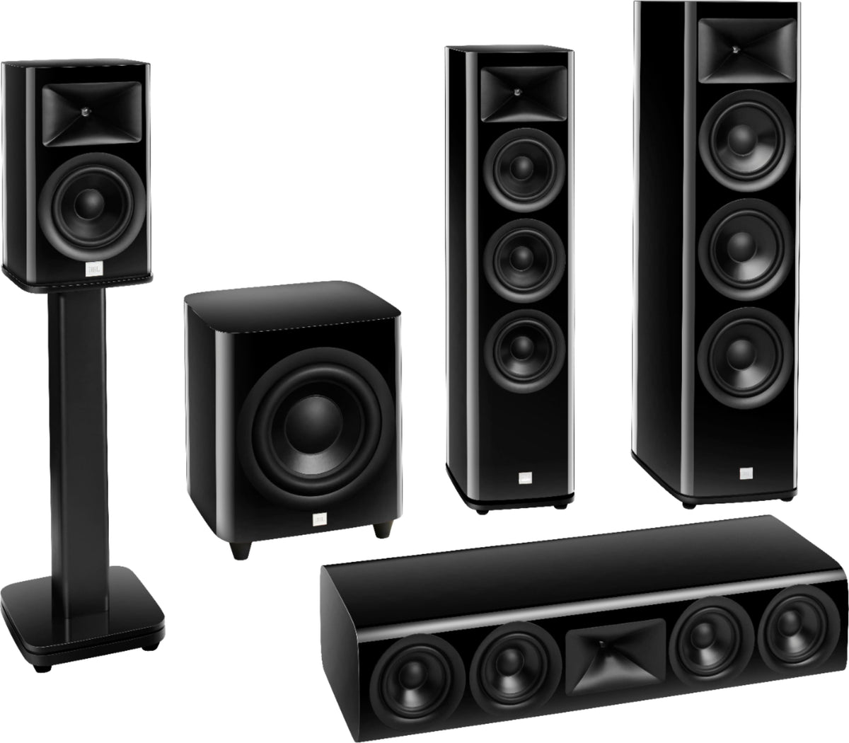 JBL - HDI3800 Triple 8-inch 2-1/2 way Floorstanding Loudspeaker with 1" compression tweeter - Gloss Black Finish