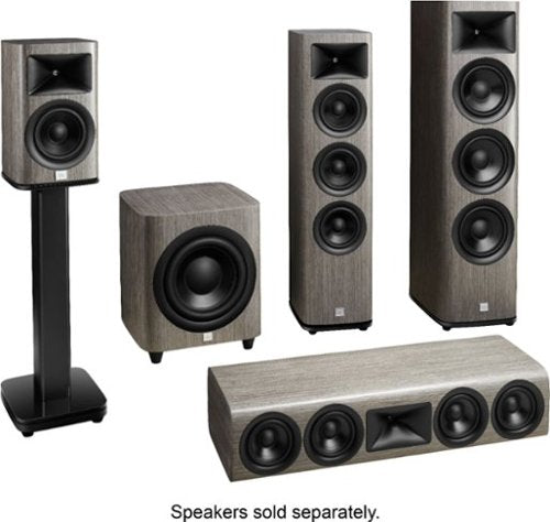 JBL - HDI-FS floor stands for HDI1600 bookshelf speakers, pair - Gloss Black
