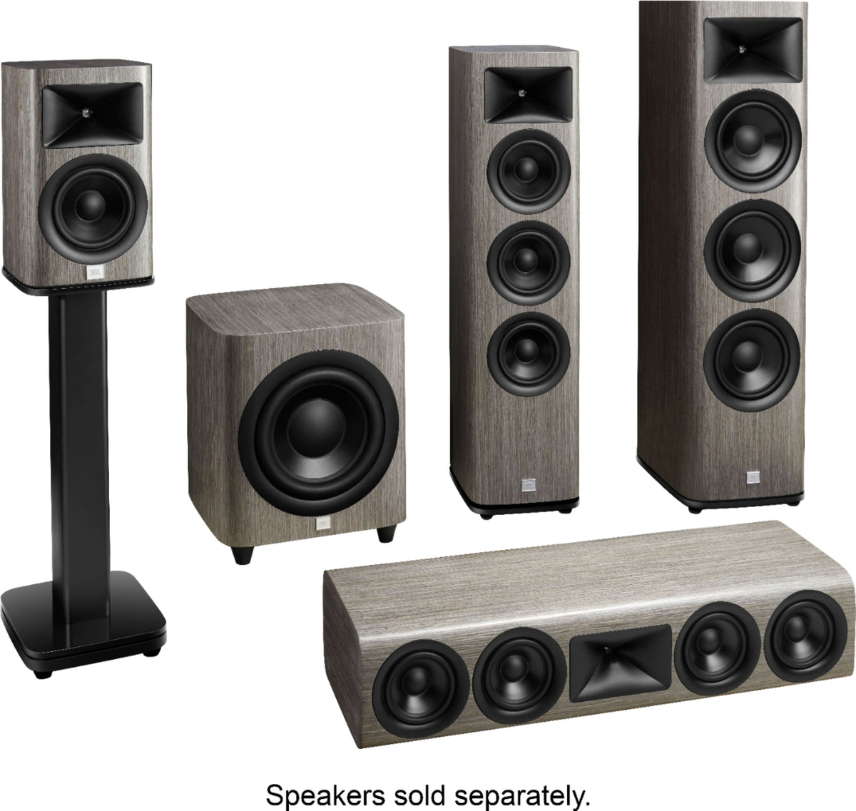 JBL - HDI-FS floor stands for HDI1600 bookshelf speakers, pair - Gloss Black