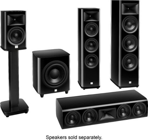 JBL - HDI-FS floor stands for HDI1600 bookshelf speakers, pair - Gloss Black