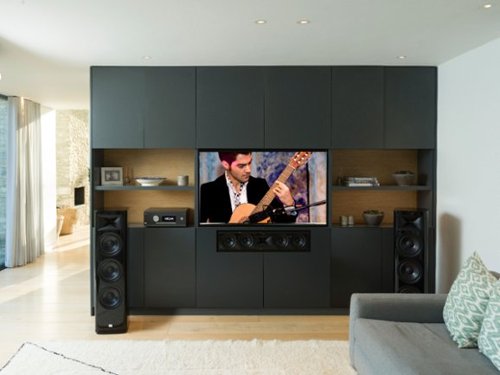 JBL - HDI4500 Quadruple 5.25" 2-1/2 way Center Channel Loudspeaker with 1" compression tweeter - Gray Oak Finish