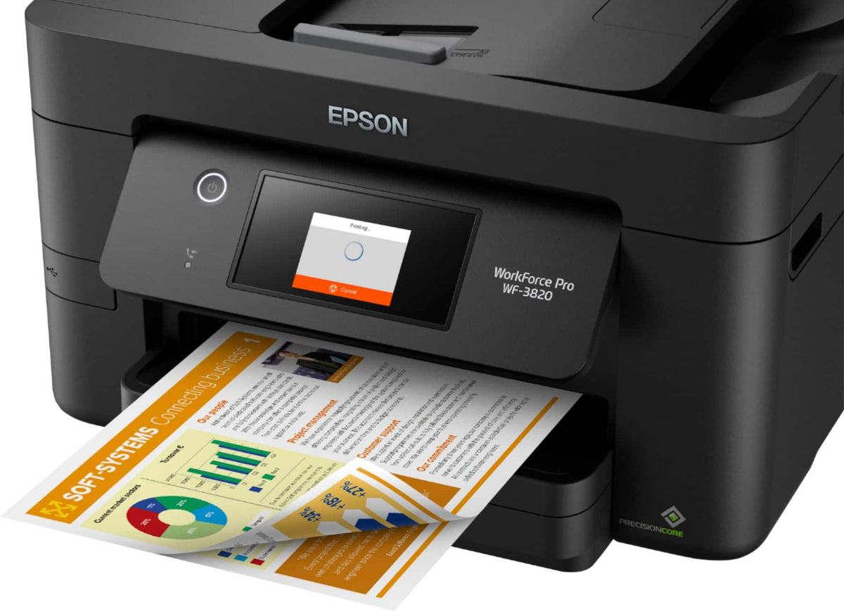 Epson - WorkForce Pro WF-3820 Wireless All-in-One Inkjet Printer - Black