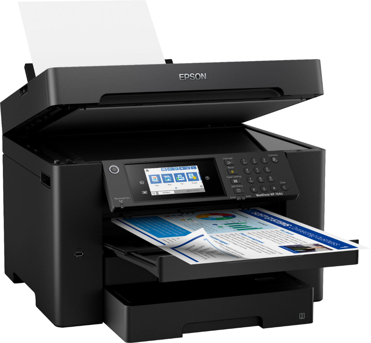 Epson - WorkForce Pro WF-7840 Wireless Wide-format All-in-One Inkjet Printer - Black