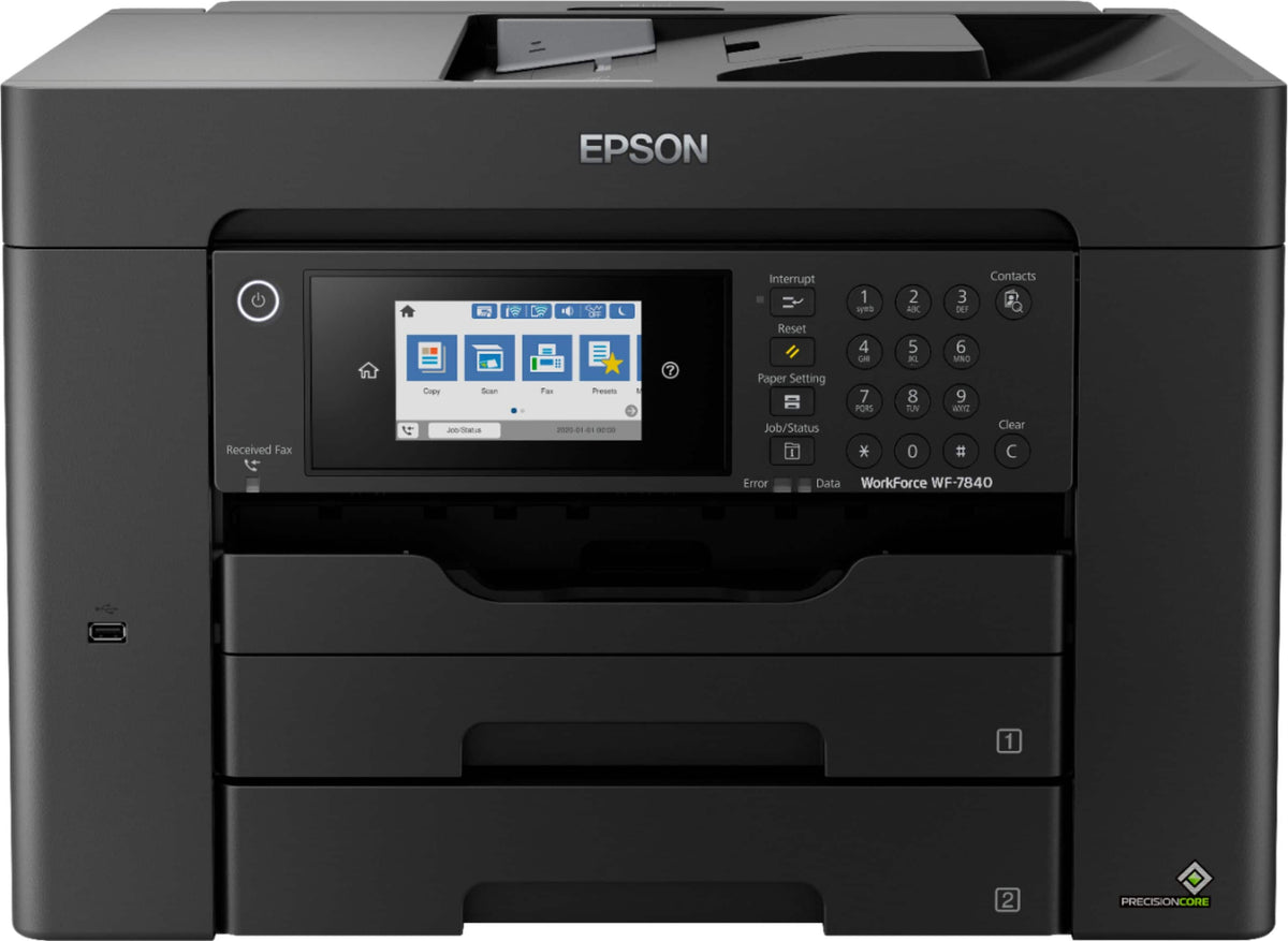 Epson - WorkForce Pro WF-7840 Wireless Wide-format All-in-One Inkjet Printer - Black