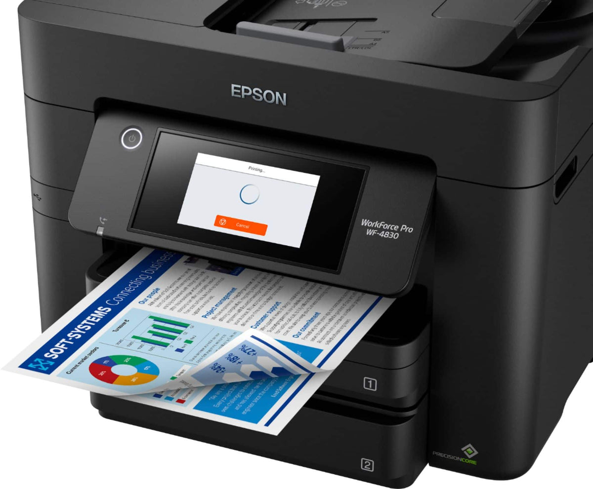 Epson - WorkForce Pro WF-4830 Wireless All-in-One Inkjet Printer - Black