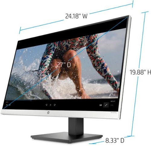 HP - 27" IPS LED QHD Monitor with Adjustable Height (HDMI, VGA) - Silver & Black
