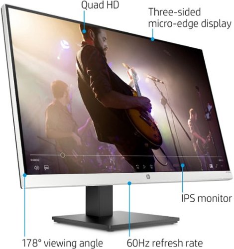 HP - 27" IPS LED QHD Monitor with Adjustable Height (HDMI, VGA) - Silver & Black
