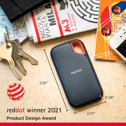 SANDISK - Extreme Portable 1TB External USB-C NVMe SSD - Black