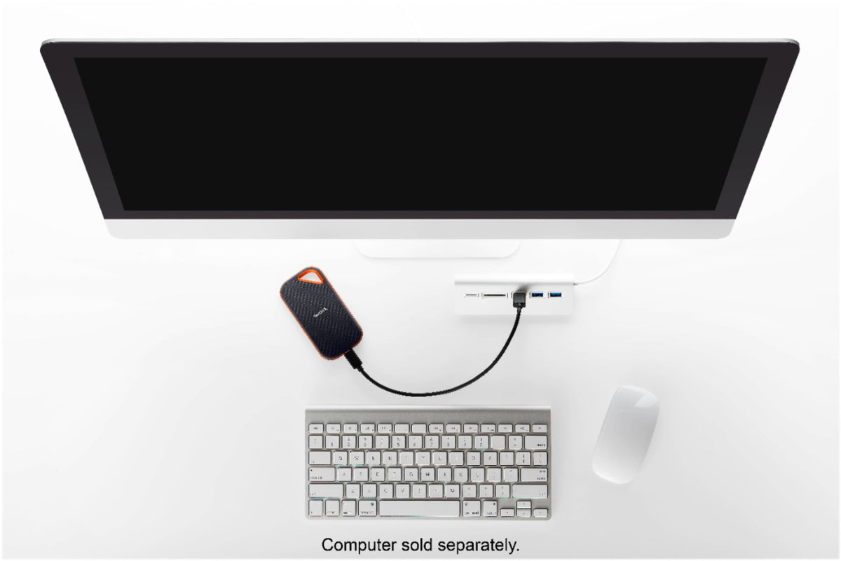 SANDISK - Extreme Pro Portable 2TB External USB-C NVMe SSD - Black
